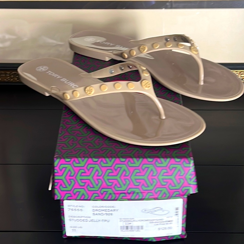 Tory Burch Dromedary Studded Jelly Sandal